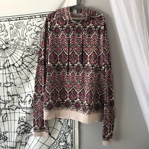 Maroon and black patterned light weight sweatshirt